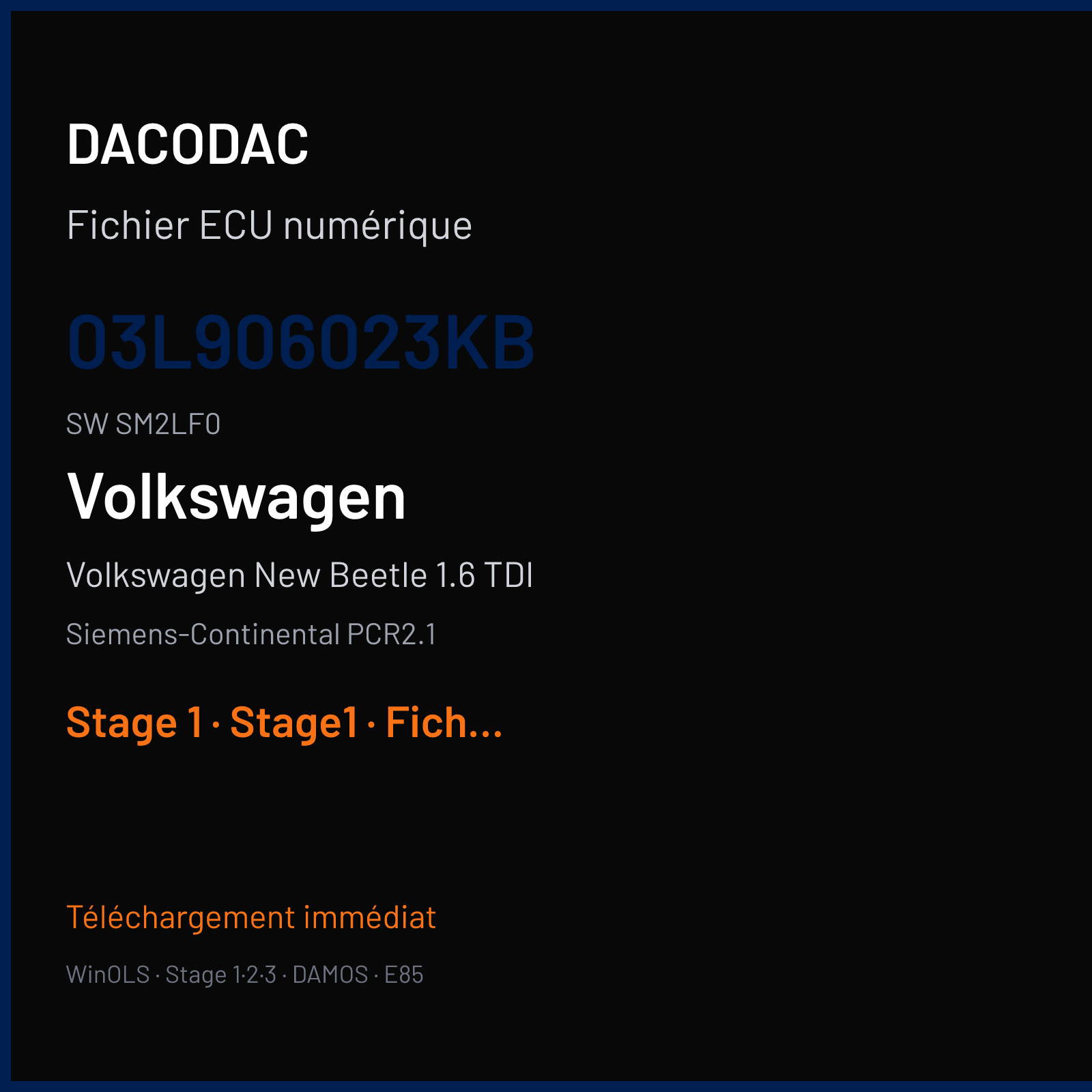 Volkswagen New Beetle 1.6 TDI (2012) — Siemens-Continental PCR2.1 — 03L906023KB · SM2LF0 — Stage 1