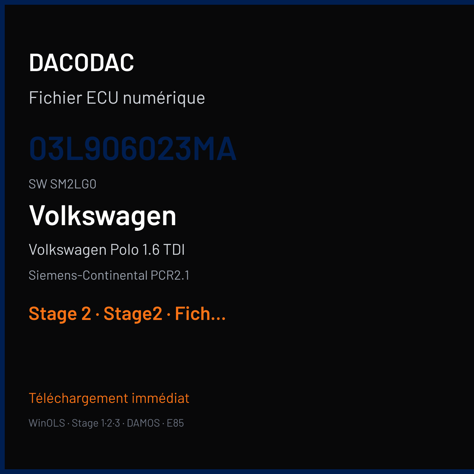 Volkswagen Polo 1.6 TDI (2011) — Siemens-Continental PCR2.1 — 03L906023MA · SM2LG0 — Stage 2