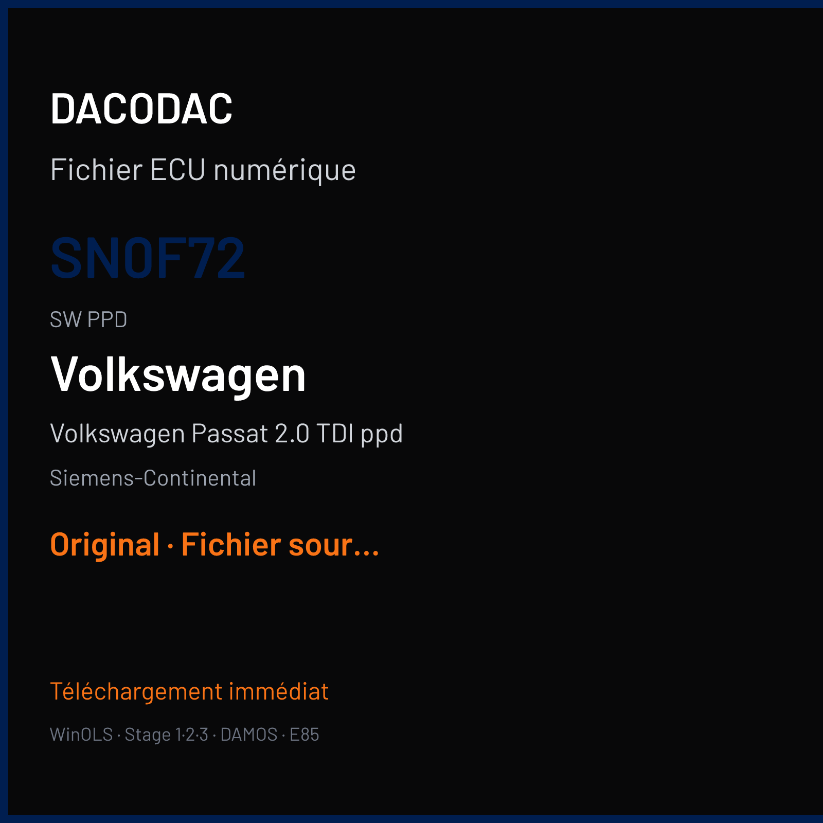 Volkswagen Passat 2.0 TDI ppd (2007) — Siemens-Continental — SN0F72 · PPD — Original