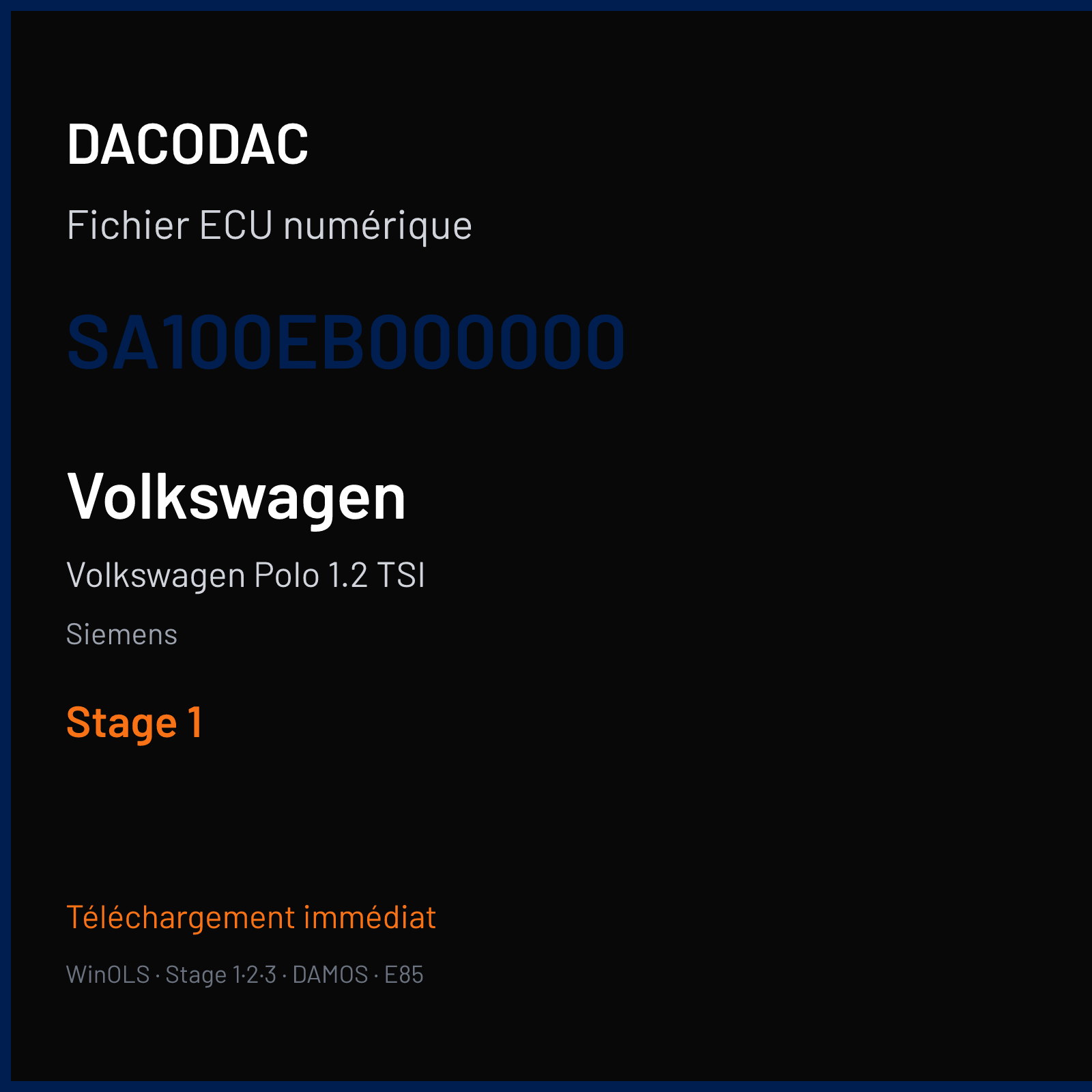 Volkswagen Polo 1.2 TSI (2010) — Siemens — SA100EB000000 — Stage 1