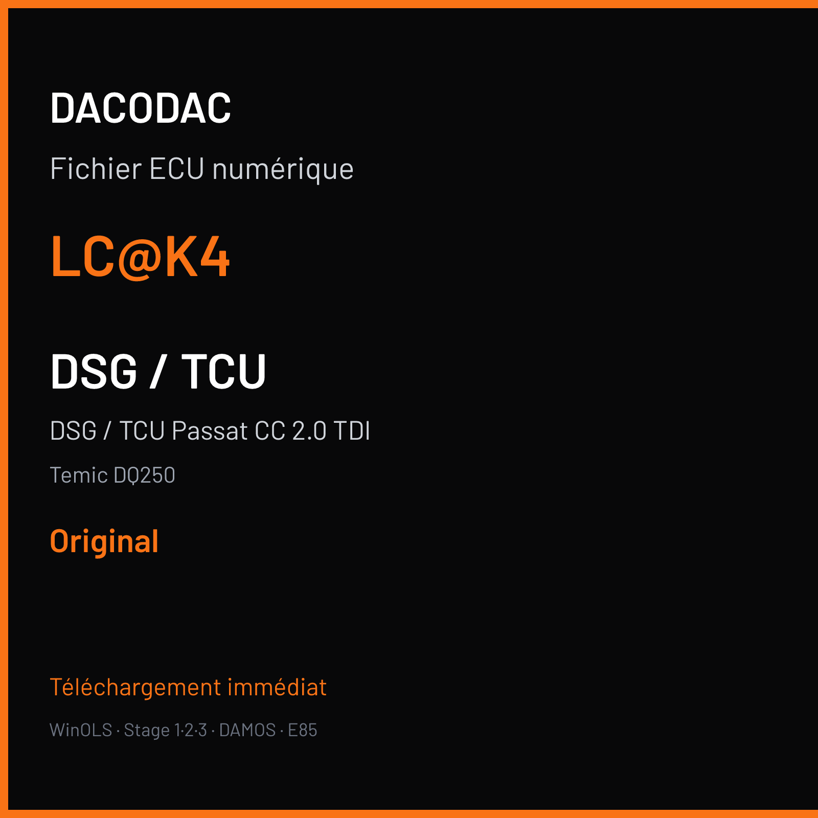 DSG / TCU Passat CC 2.0 TDI (2012) — Temic DQ250 — LC@K4 — Original