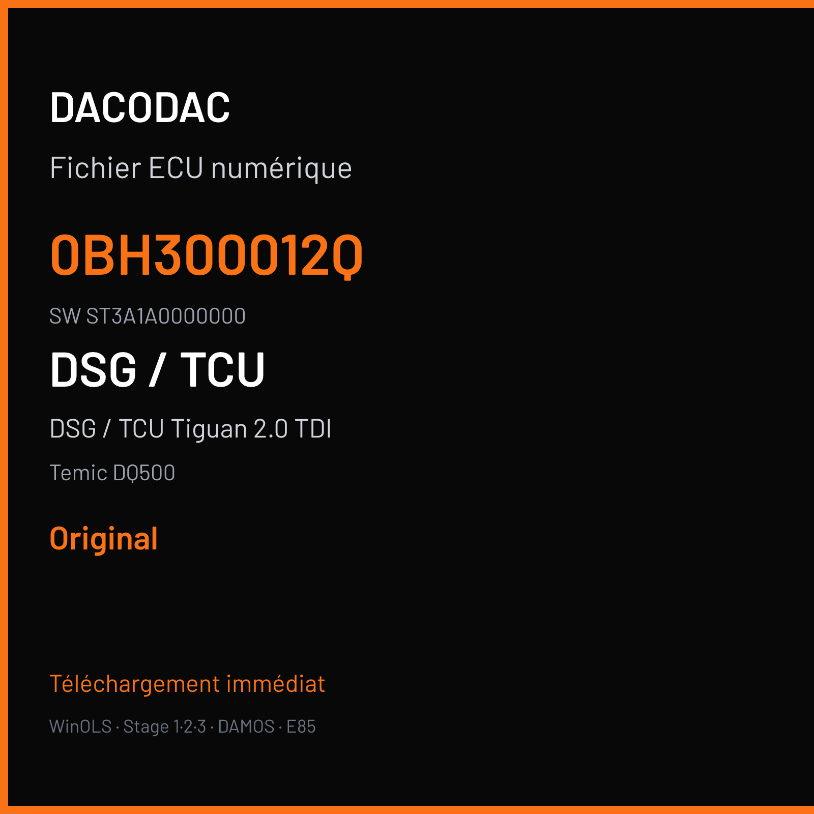 DSG / TCU Tiguan 2.0 TDI (2014) — Temic DQ500 — 0BH300012Q · ST3A1A0000000 — Original