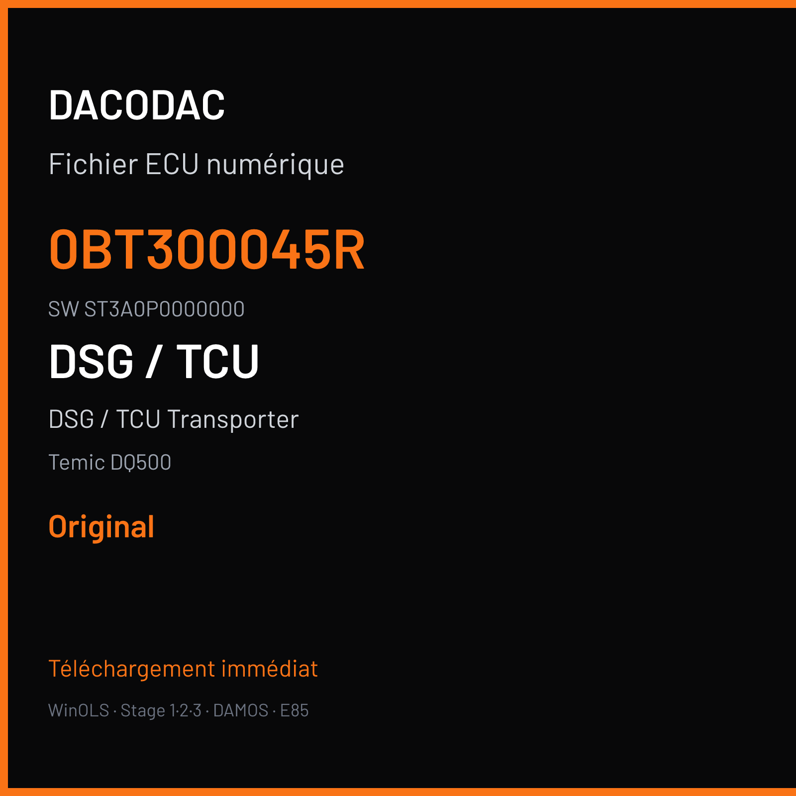 DSG / TCU Transporter (2012) — Temic DQ500 — 0BT300045R · ST3A0P0000000 — Original