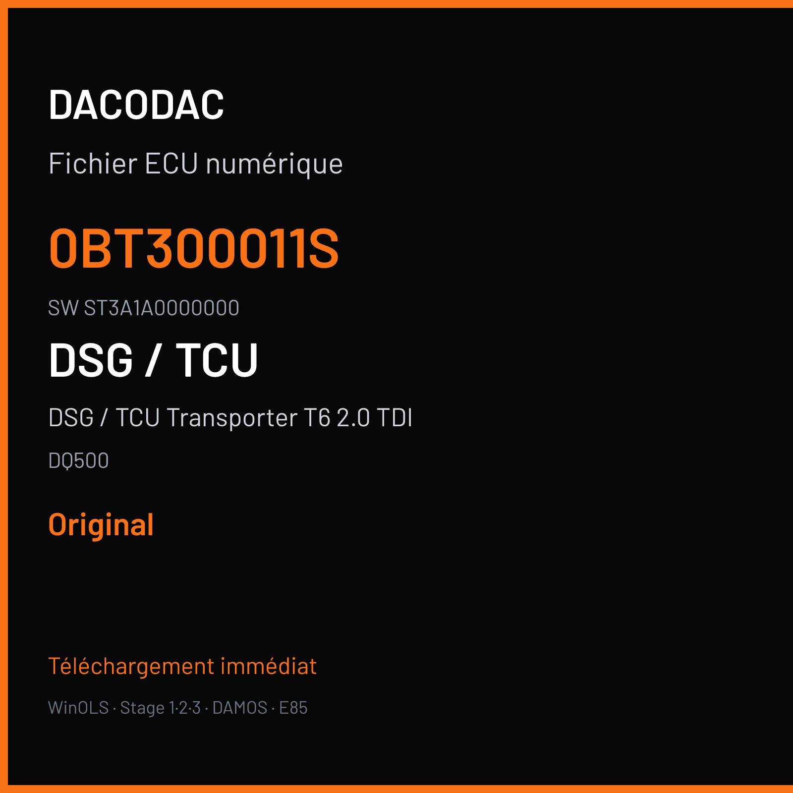 DSG / TCU Transporter T6 2.0 TDI — DQ500 — 0BT300011S · ST3A1A0000000 — Original