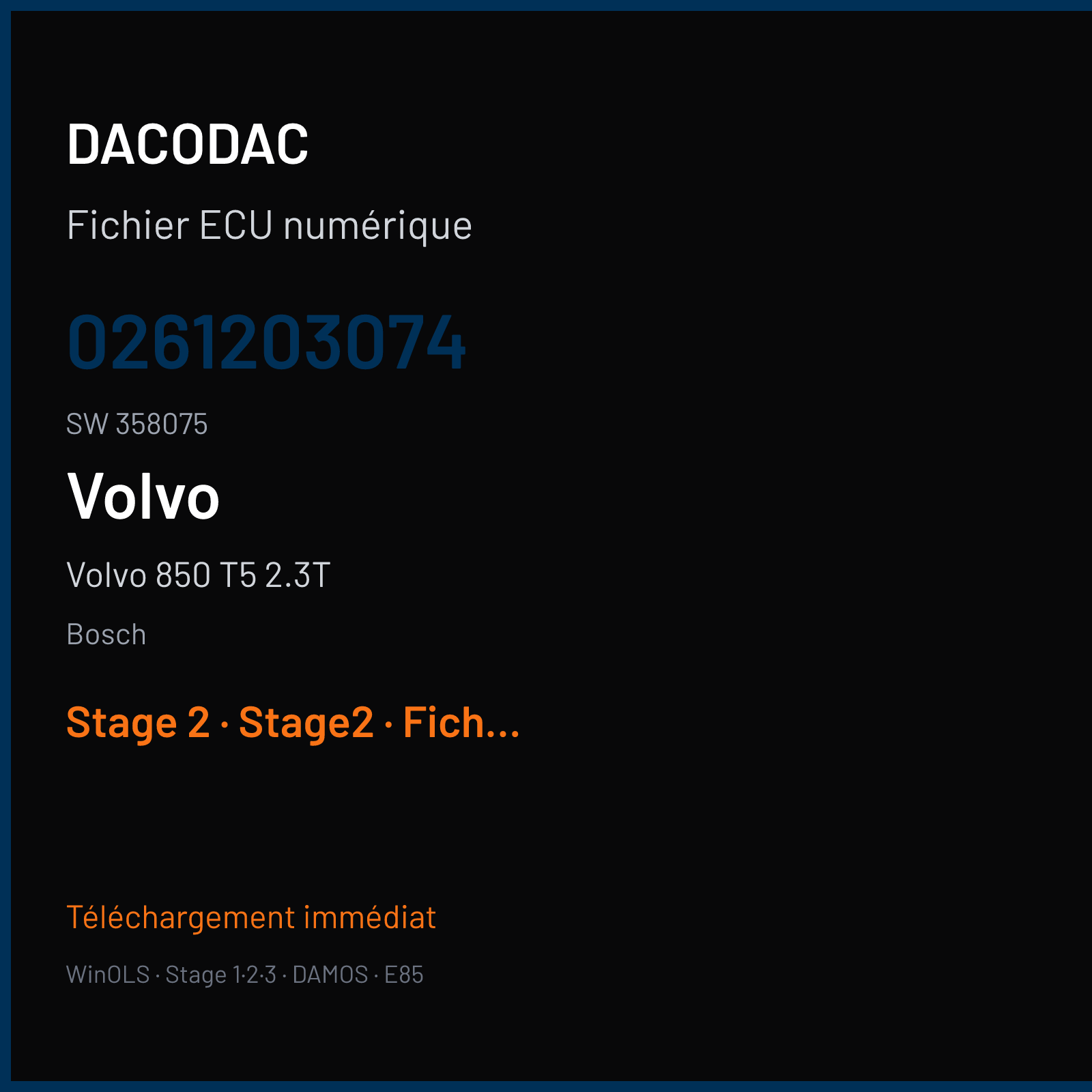 Volvo 850 T5 2.3T (1994) — Bosch — 0261203074 · 358075 — Stage 2