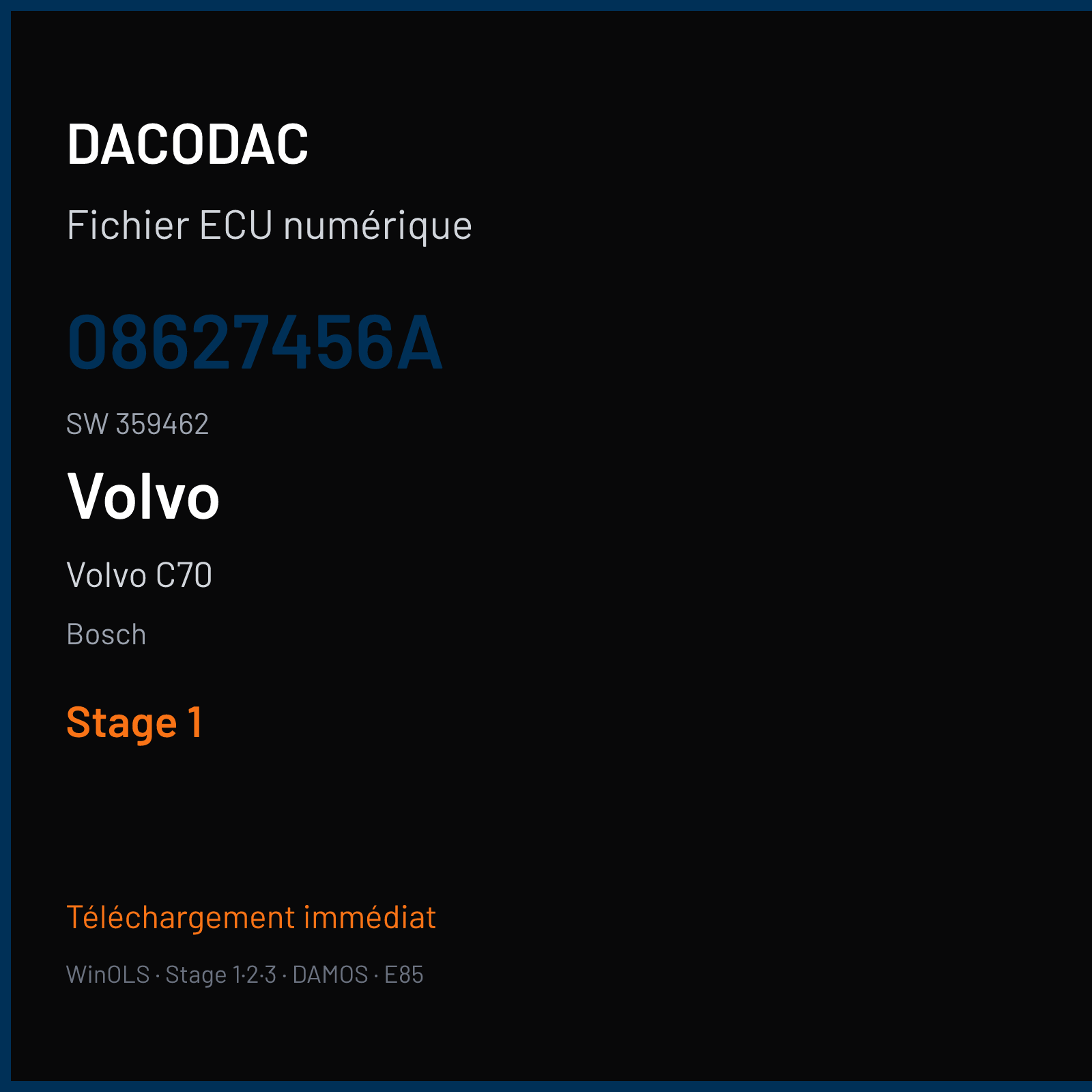 Volvo C70 (2001) — Bosch — 08627456A · 359462 — Stage 1