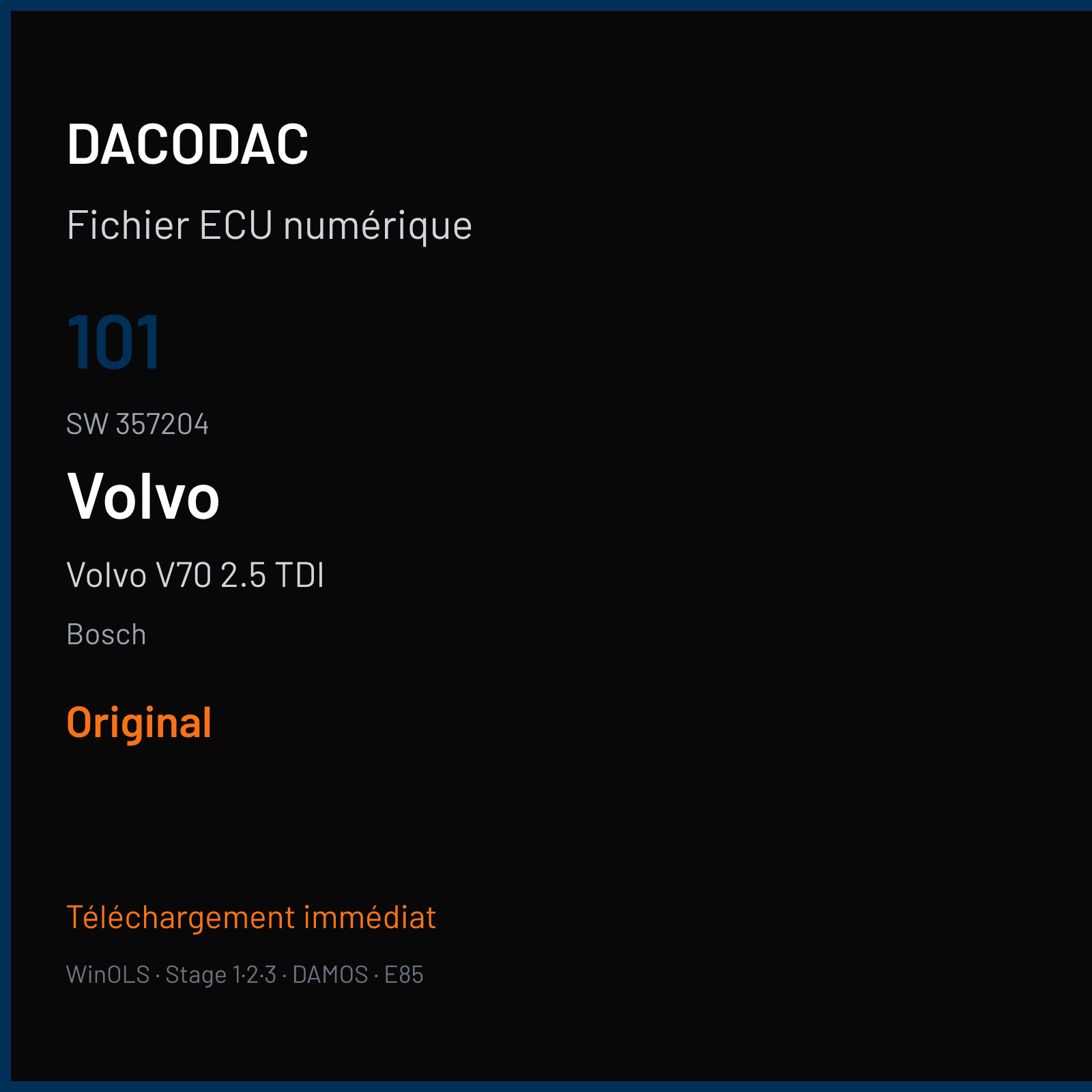 Volvo V70 2.5 TDI (1996) — Bosch — 101 · 357204 — Original