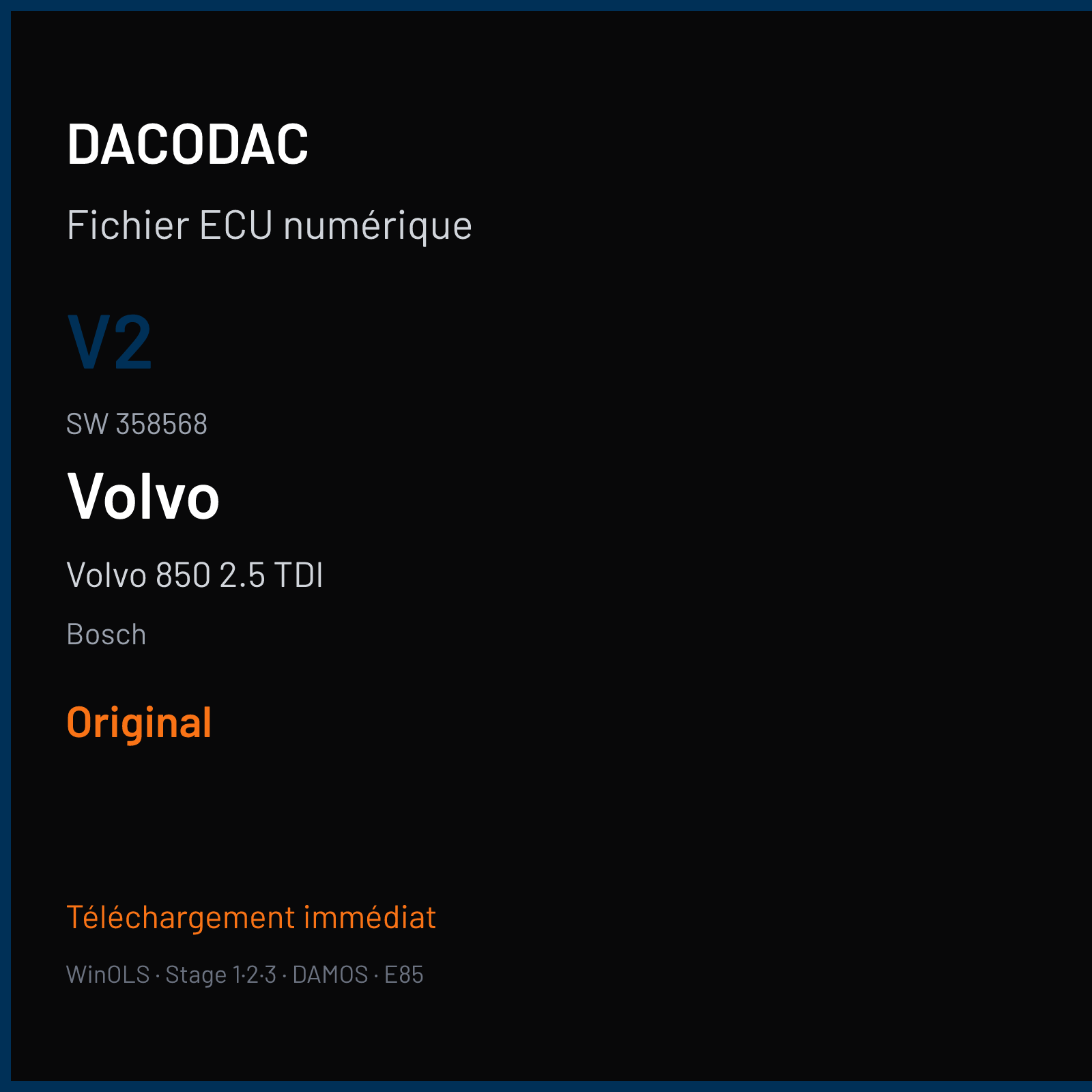 Volvo 850 2.5 TDI — Bosch — V2 · 358568 — Original