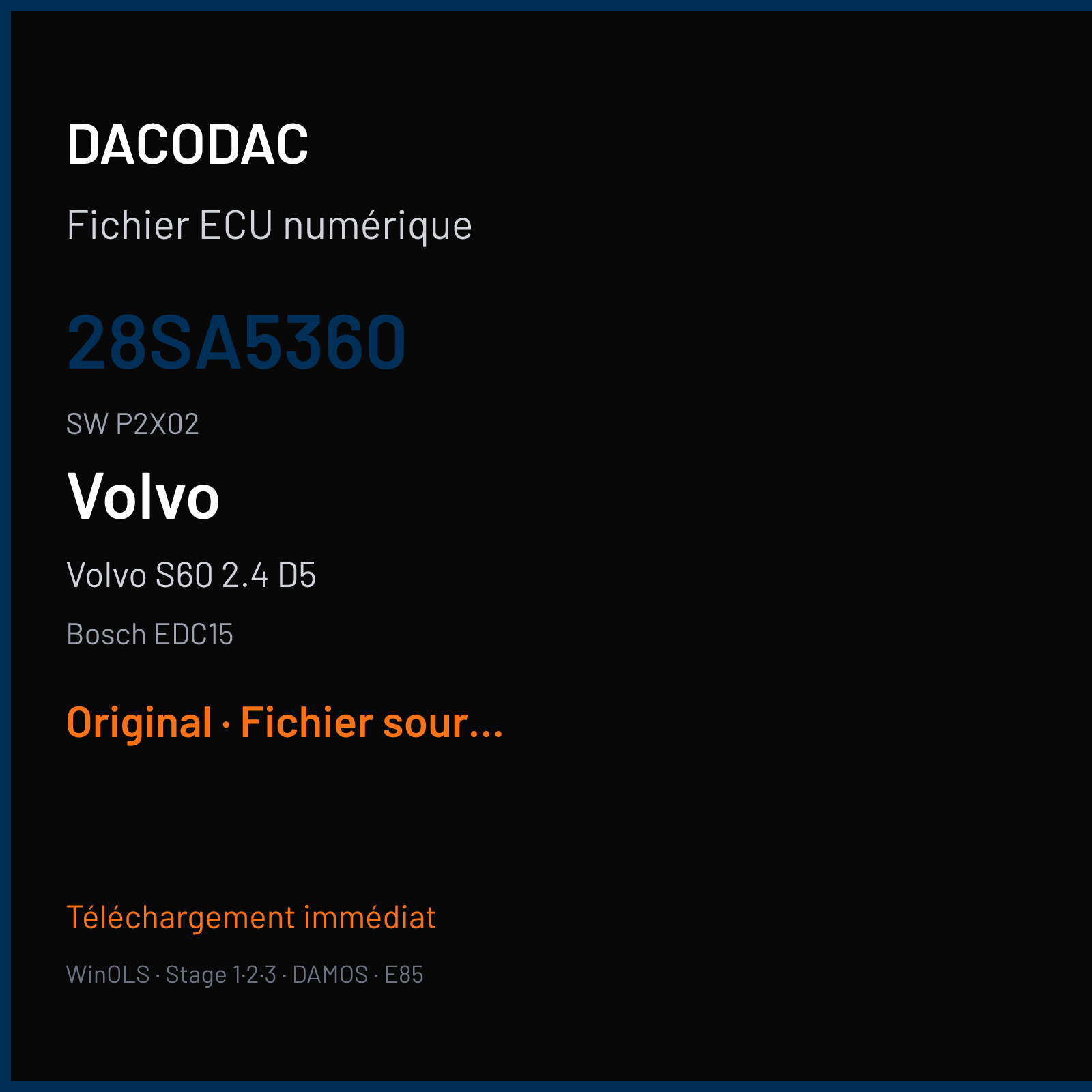 Volvo S60 2.4 D5 (2003) — Bosch EDC15 — 28SA5360 · P2X02 — Original