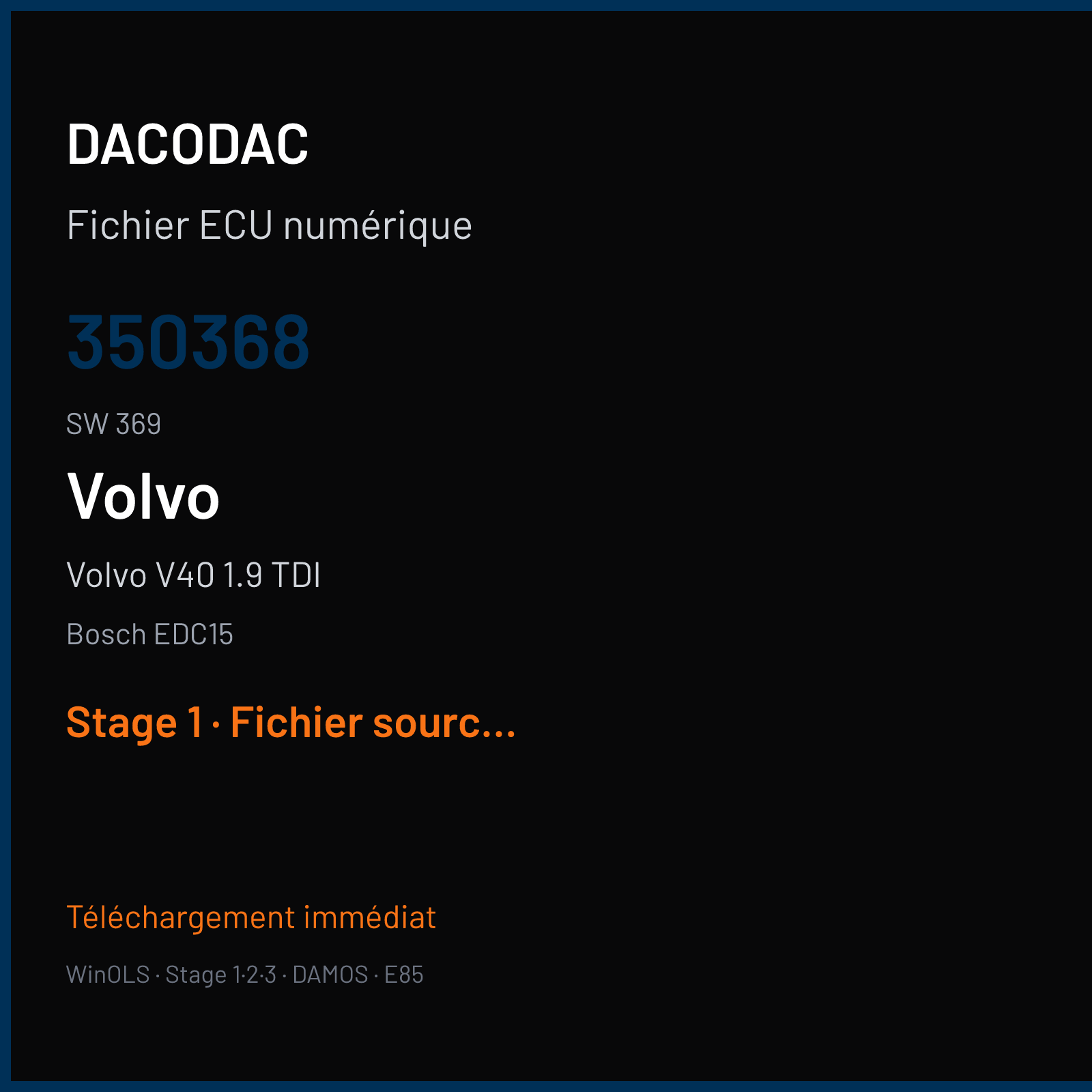 Volvo V40 1.9 TDI (2000) — Bosch EDC15 — 350368 · 369 — Stage 1