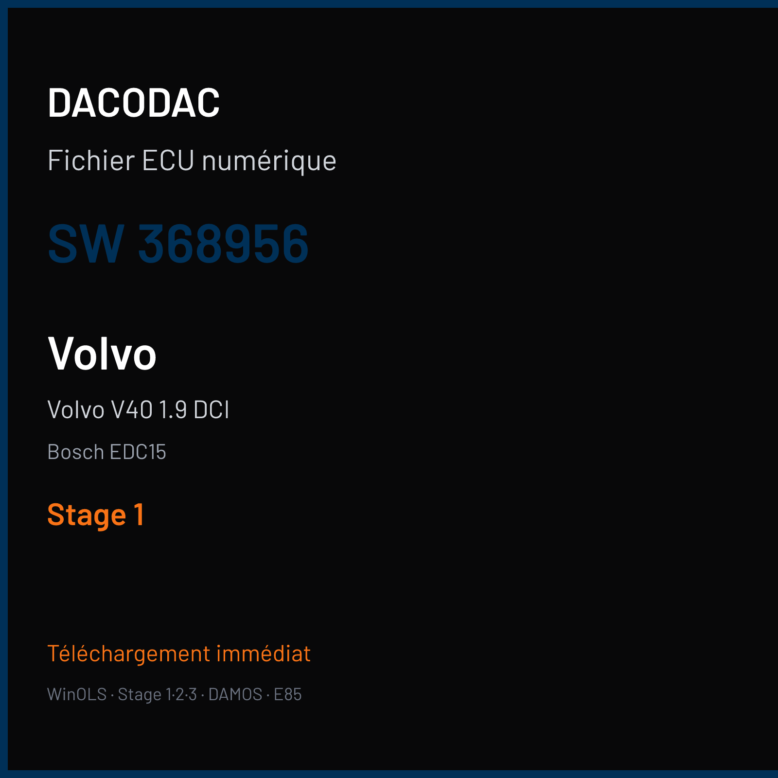 Volvo V40 1.9 DCI (2004) — Bosch EDC15 — 368956 — Stage 1