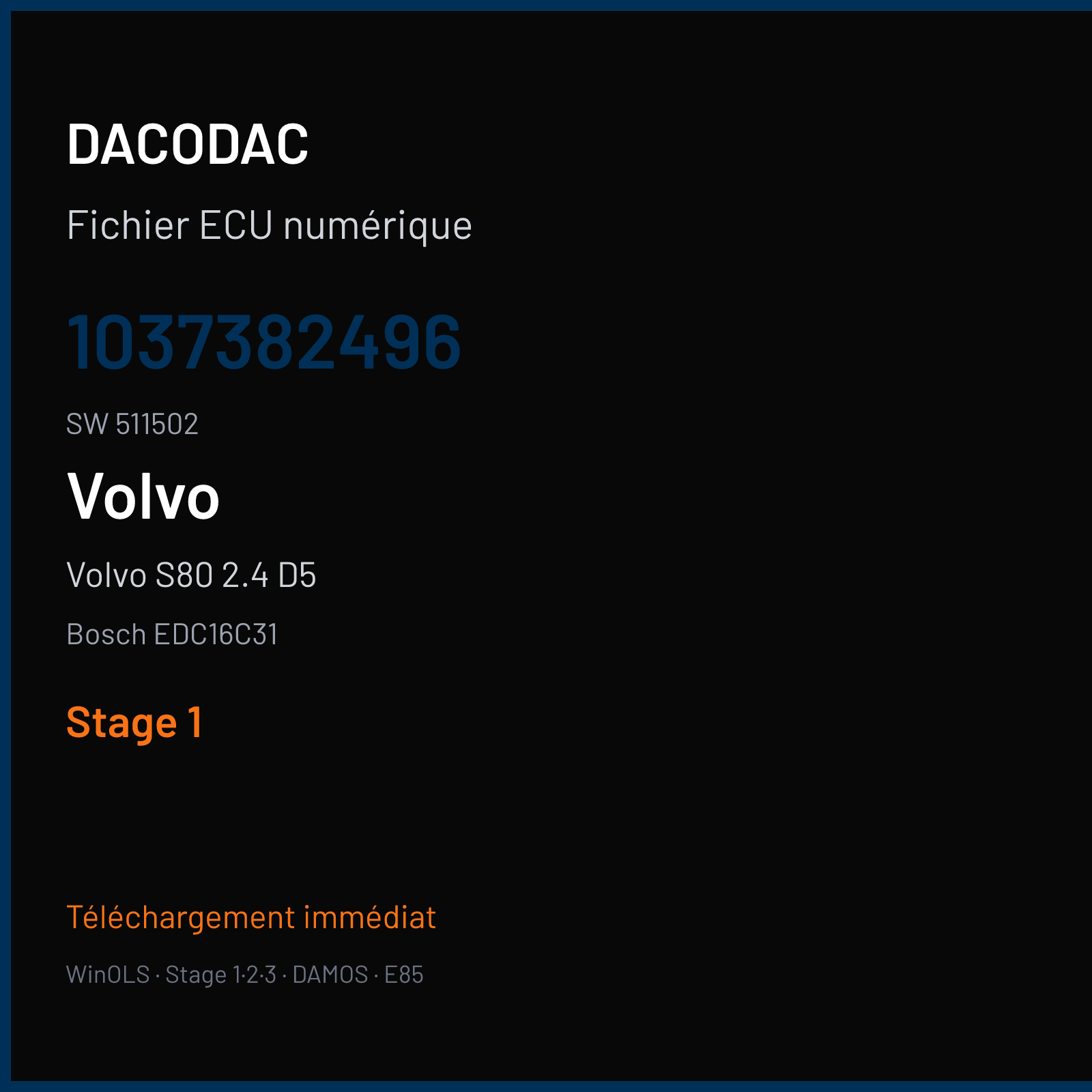 Volvo S80 2.4 D5 (2009) — Bosch EDC16C31 — 1037382496 · 511502 — Stage 1