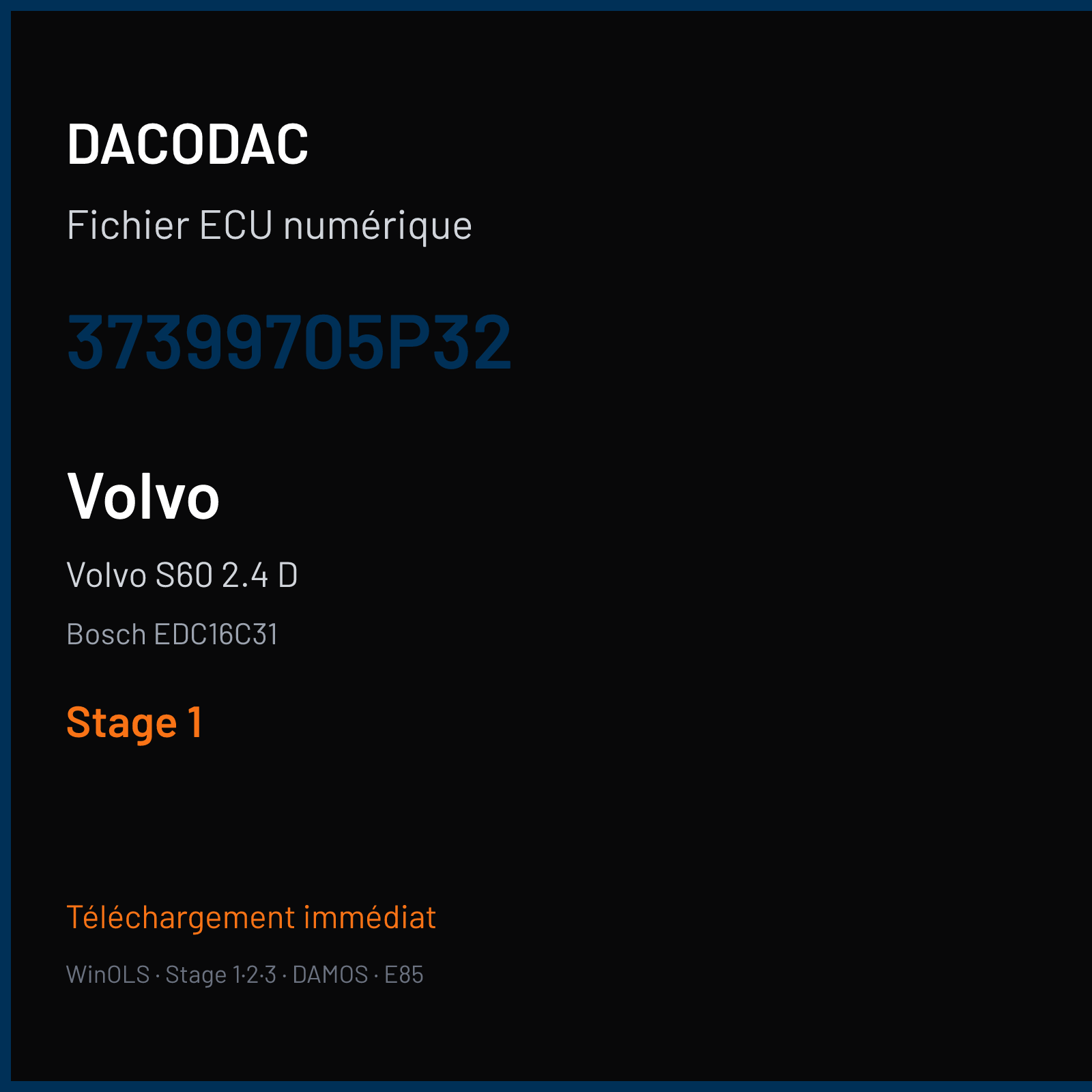 Volvo S60 2.4 D (2008) — Bosch EDC16C31 — 37399705P32 — Stage 1