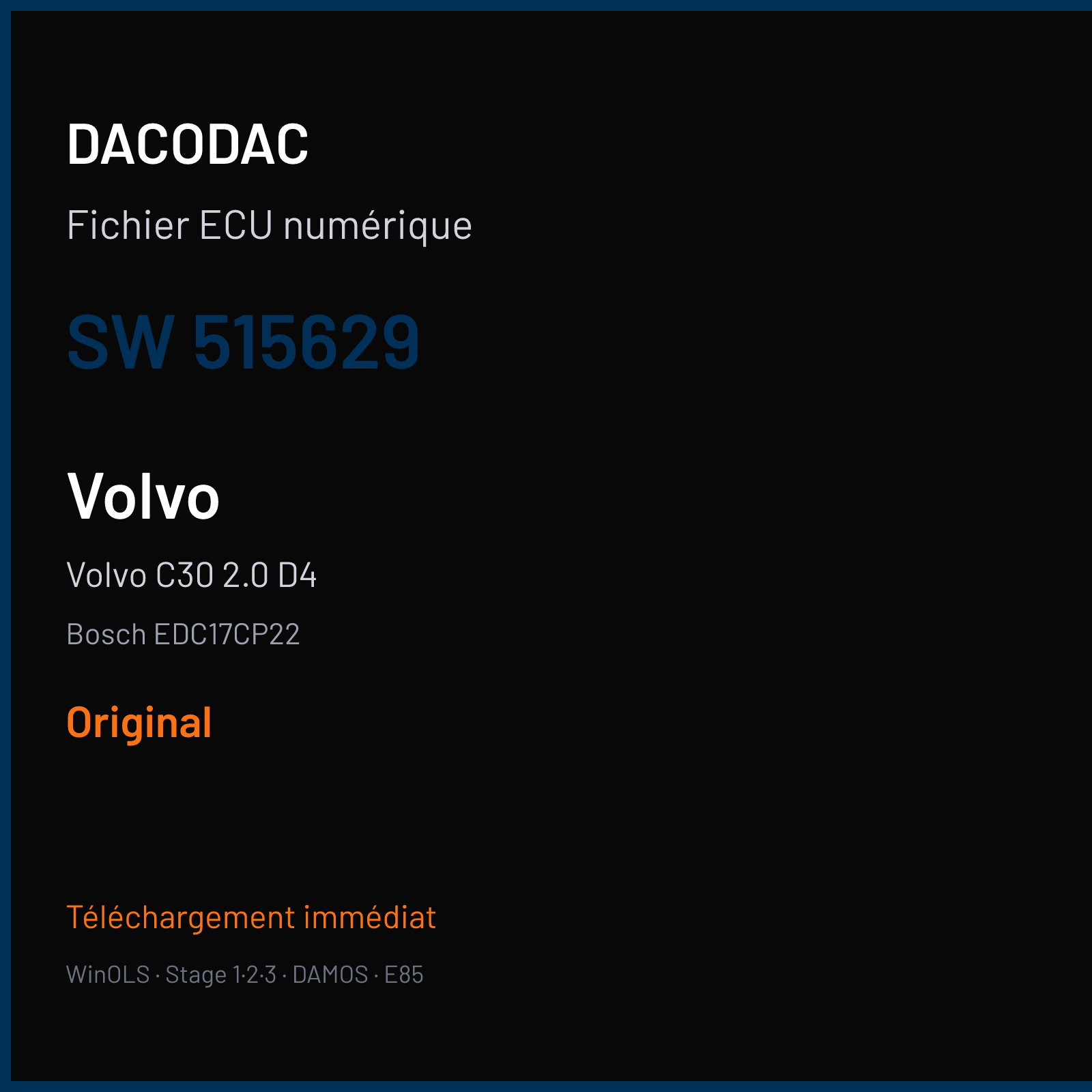 Volvo C30 2.0 D4 (2012) — Bosch EDC17CP22 — 515629 — Original