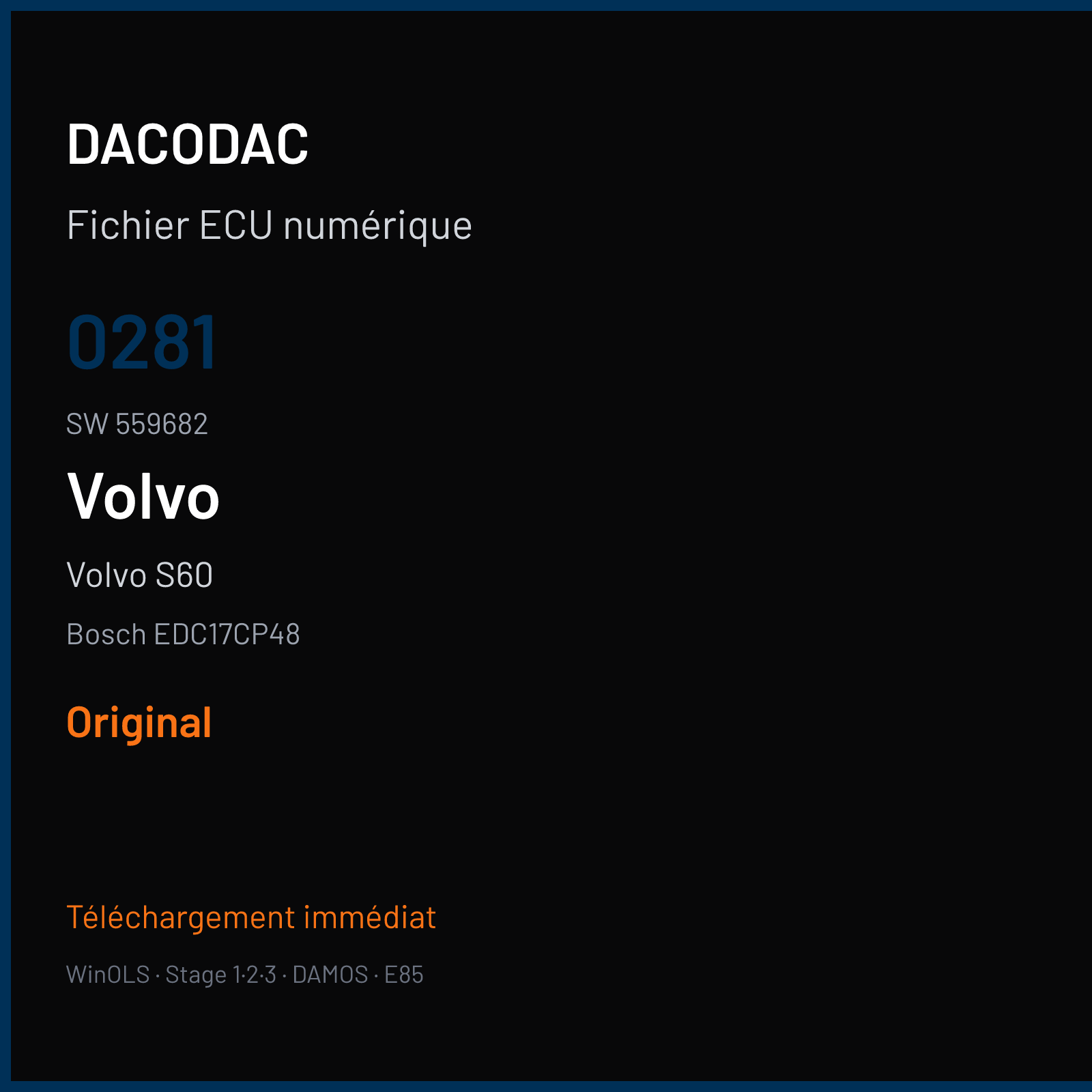 Volvo S60 (2012) — Bosch EDC17CP48 — 0281 · 559682 — Original
