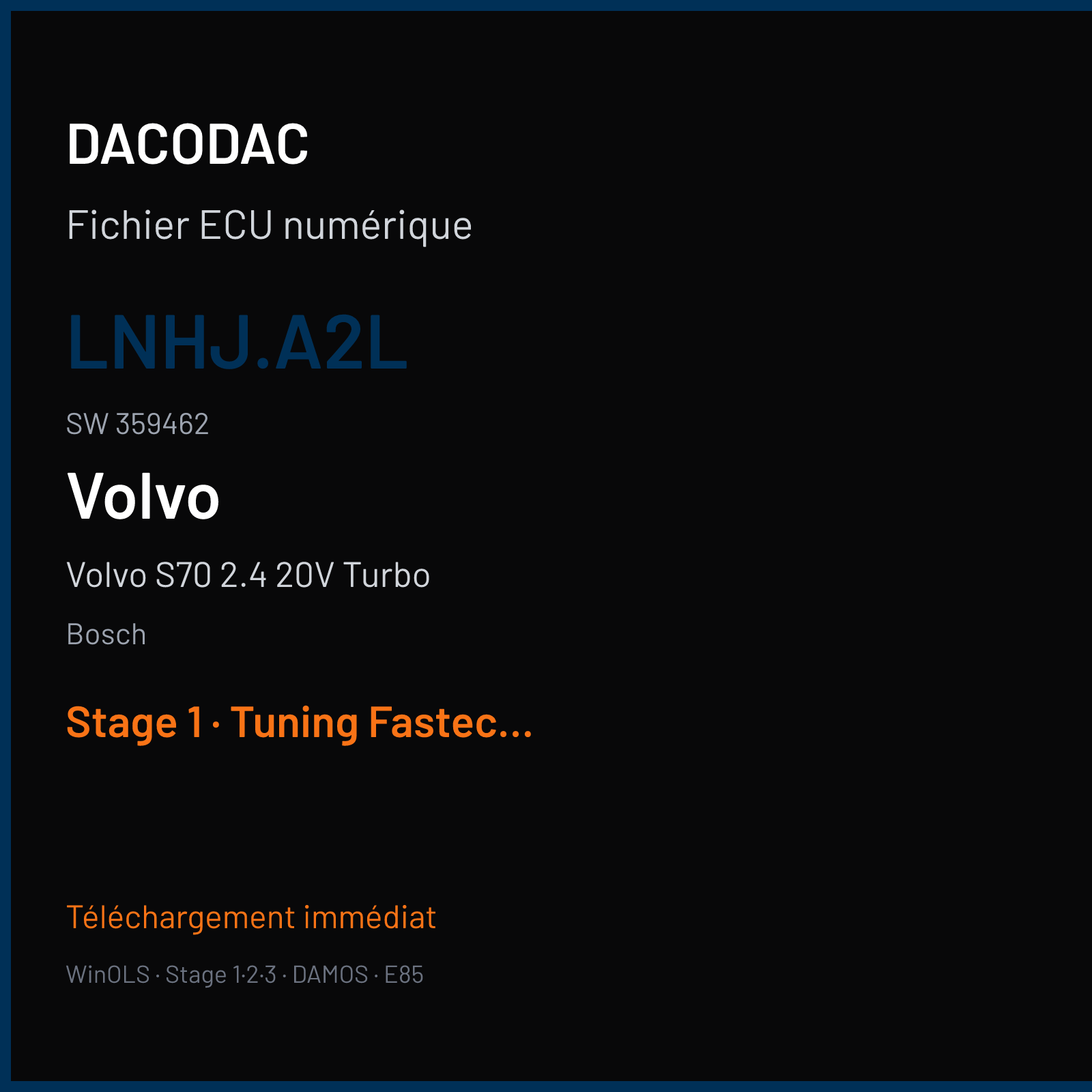 Volvo S70 2.4 20V Turbo (2002) — Bosch — LNHJ.A2L · 359462 — Stage 1