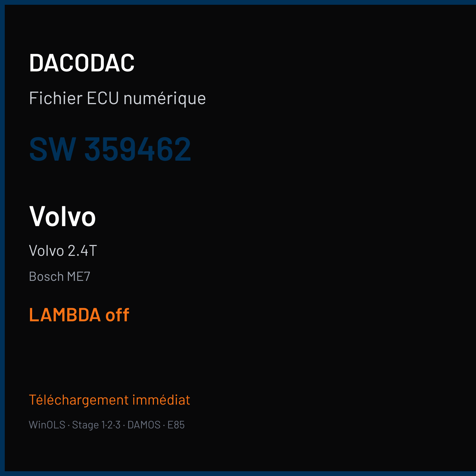 Volvo 2.4T (2004) — Bosch ME7 — 359462 — LAMBDA off