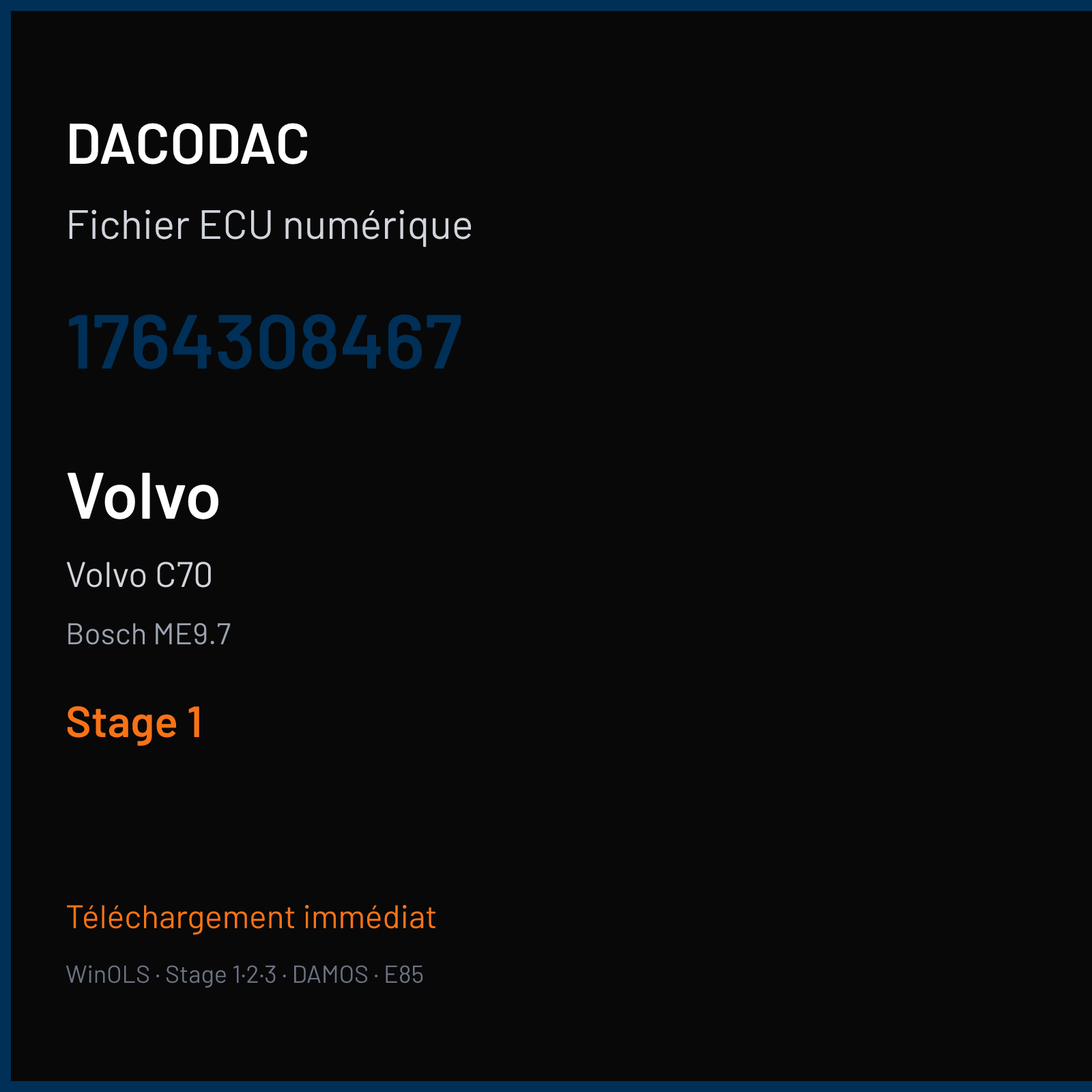 Volvo C70 (2005) — Bosch ME9.7 — 1764308467 — Stage 1