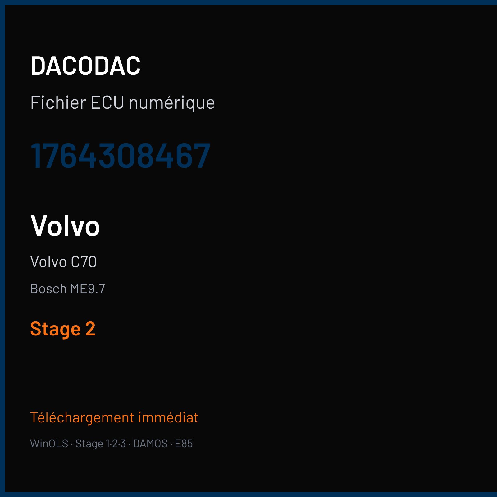 Volvo C70 (2005) — Bosch ME9.7 — 1764308467 — Stage 2