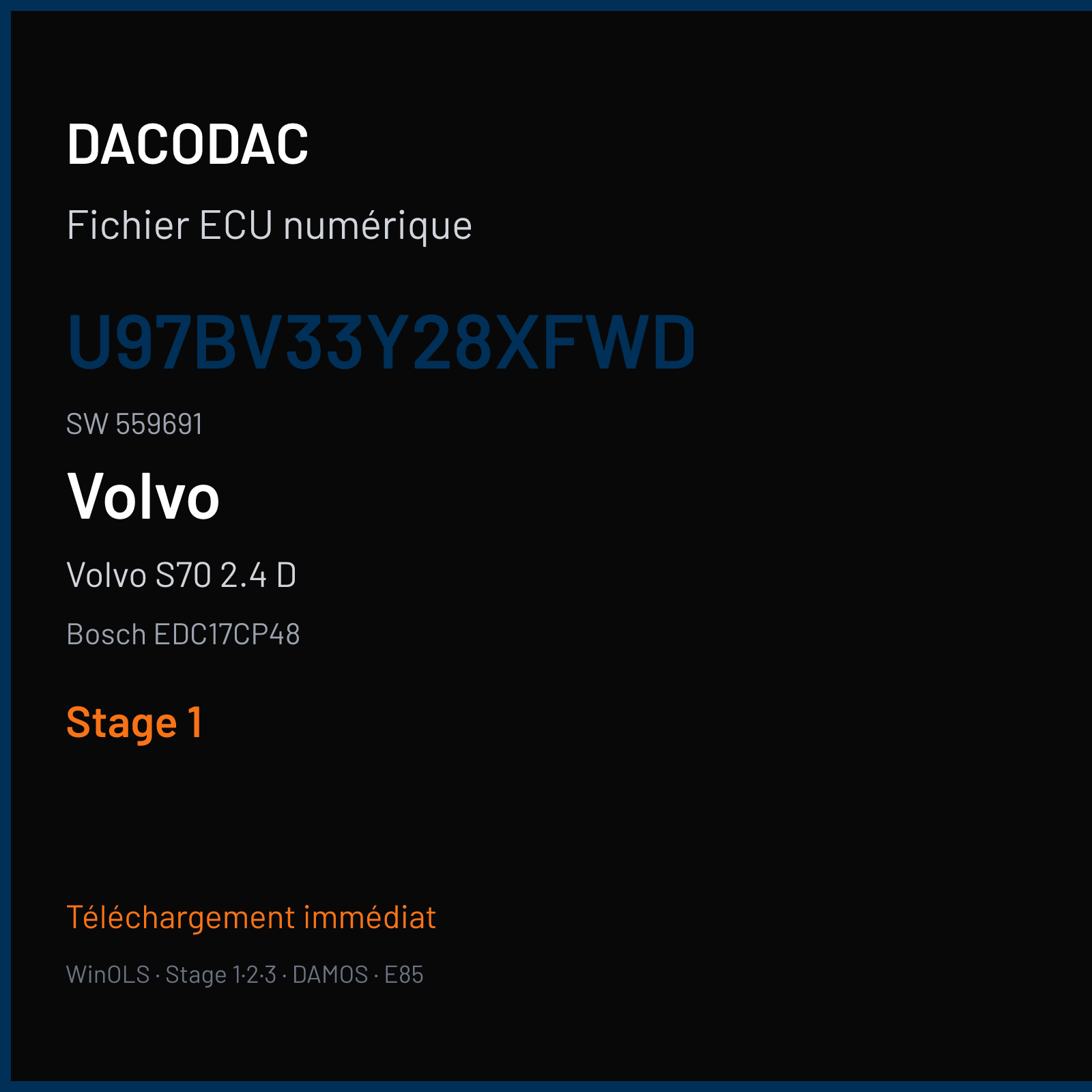 Volvo S70 2.4 D — Bosch EDC17CP48 — U97BV33Y28XFWD · 559691 — Stage 1