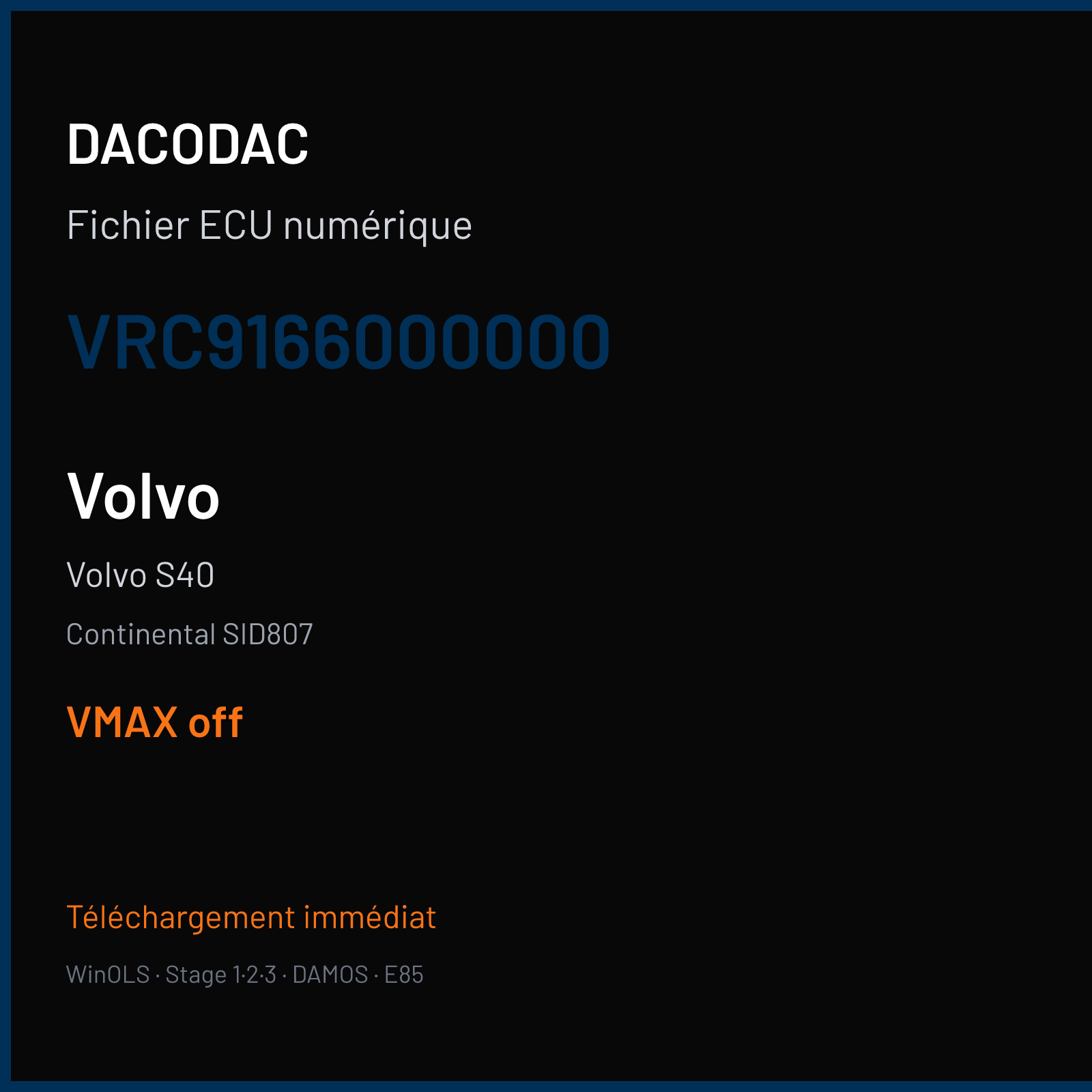 Volvo S40 (2011) — Continental SID807 — VRC9166000000 — VMAX off