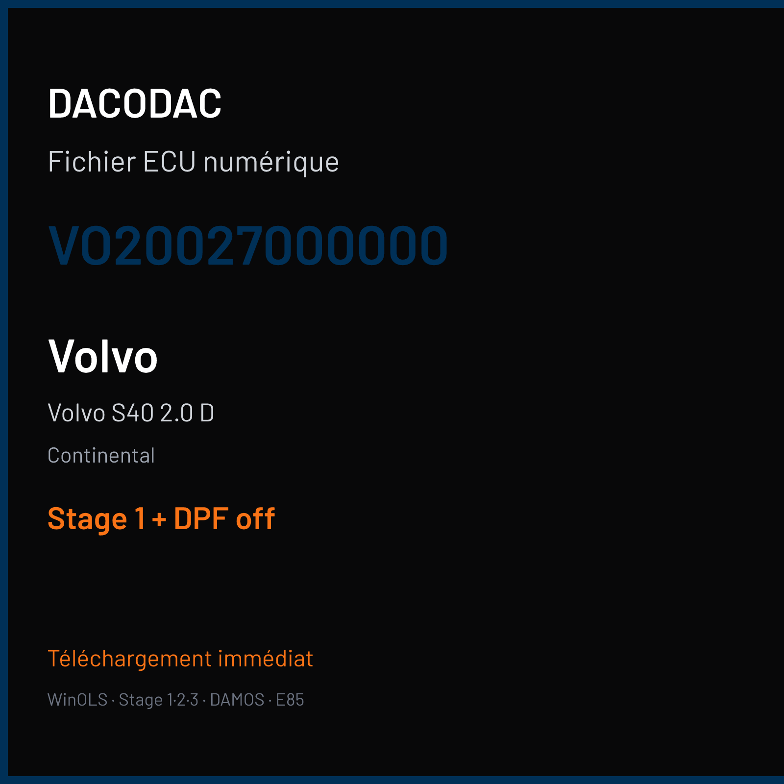 Volvo S40 2.0 D (2005) — Continental — VO20027000000 — Stage 1 + DPF off