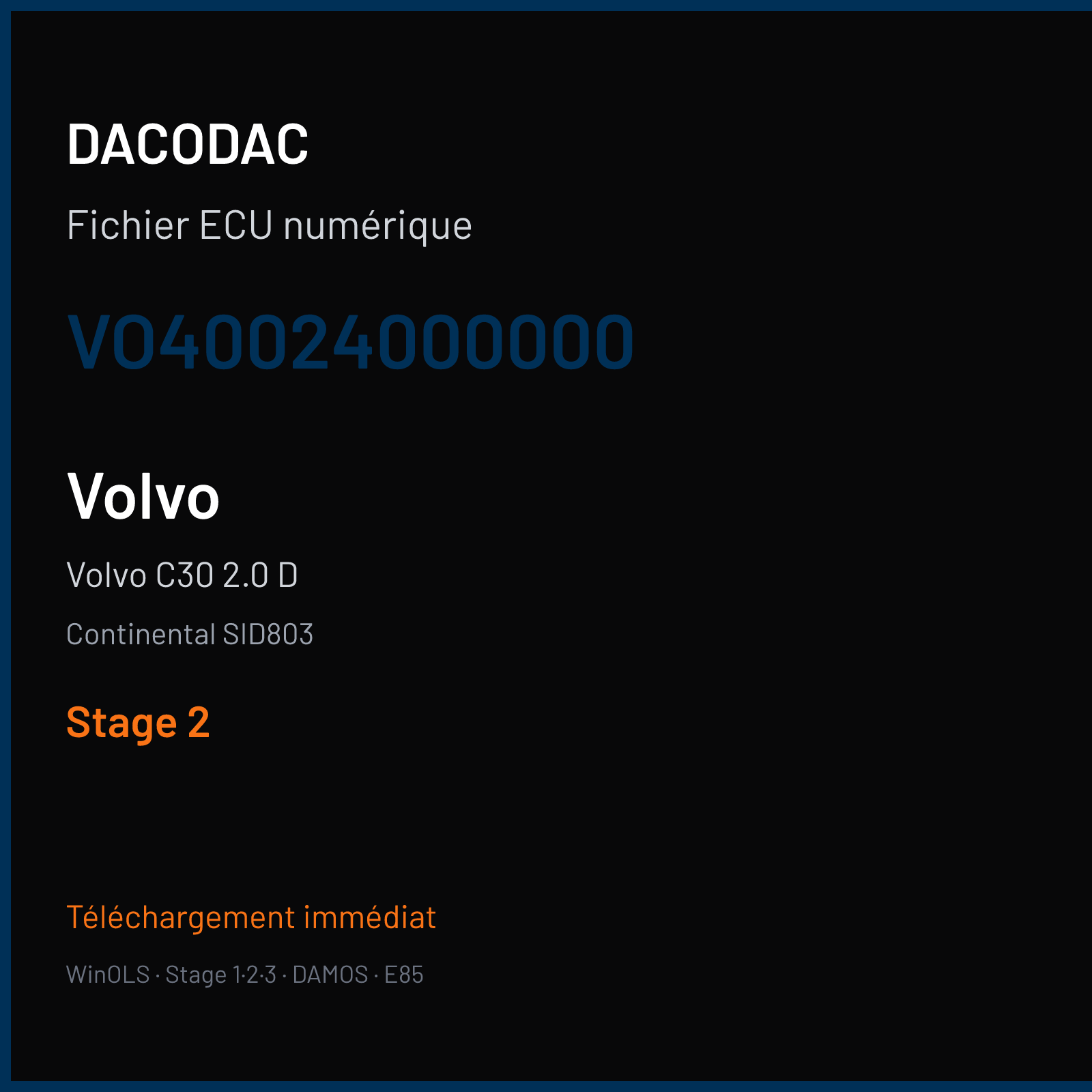 Volvo C30 2.0 D (2007) — Continental SID803 — VO40024000000 — Stage 2