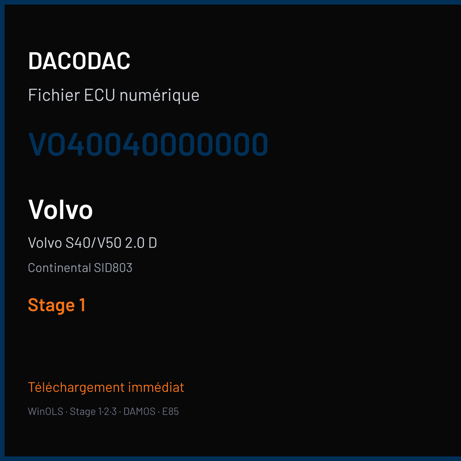 Volvo S40/V50 2.0 D (2006) — Continental SID803 — VO40040000000 — Stage 1