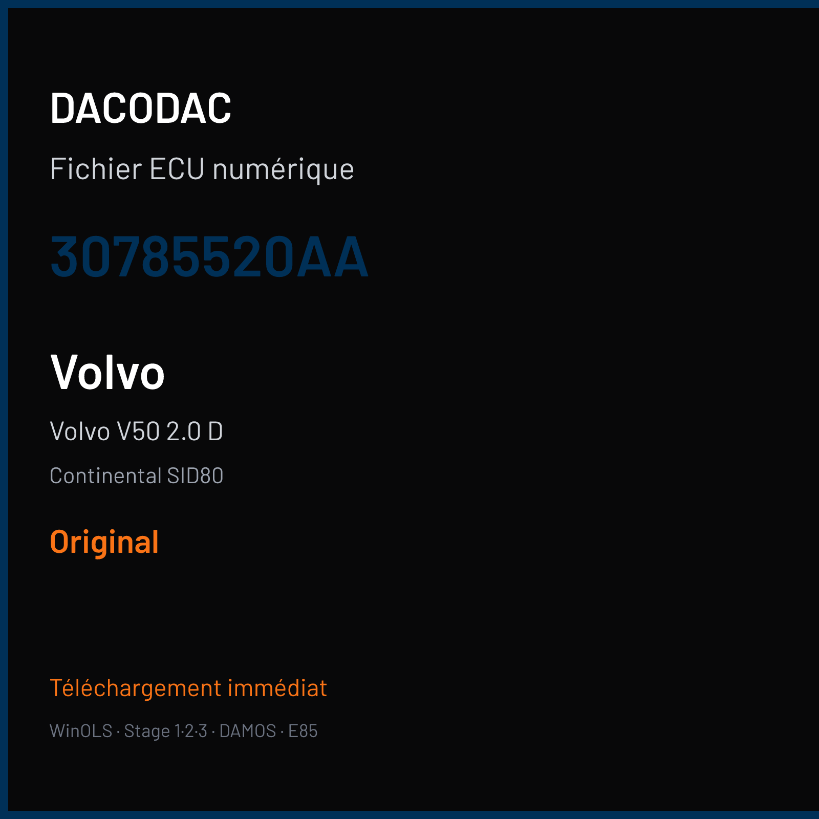 Volvo V50 2.0 D (2006) — Continental SID80 — 30785520AA — Original