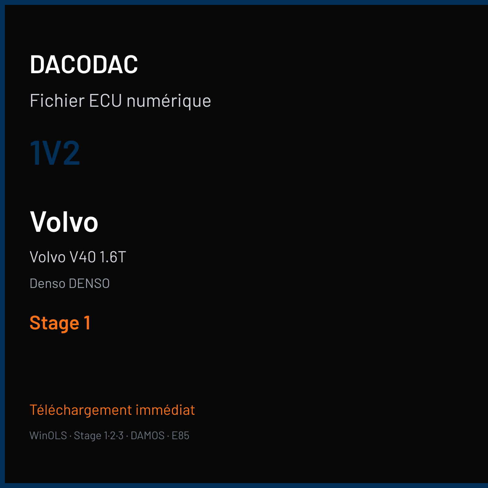 Volvo V40 1.6T (2019) — Denso DENSO — 1V2 — Stage 1