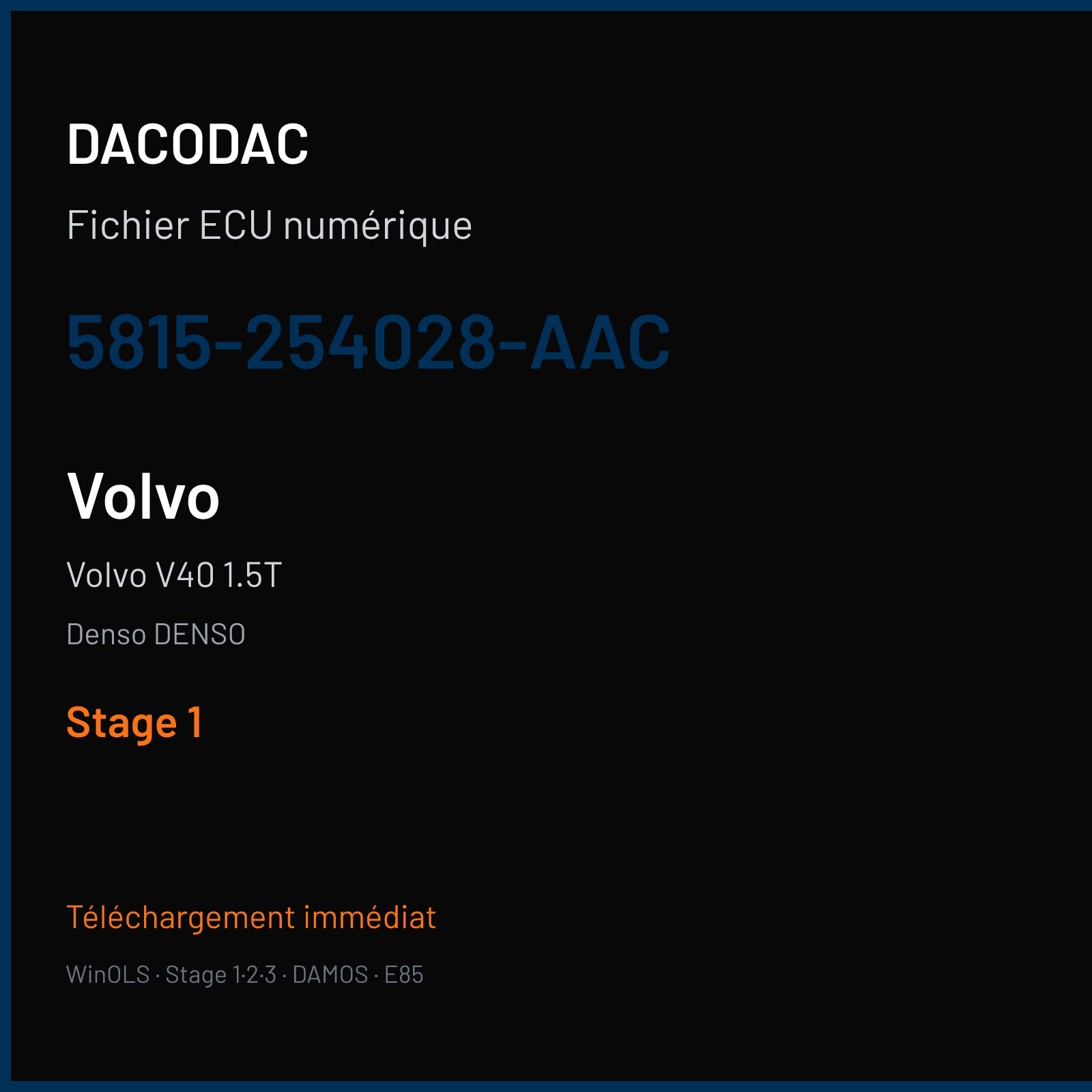 Volvo V40 1.5T (2015) — Denso DENSO — 5815-254028-AAC — Stage 1