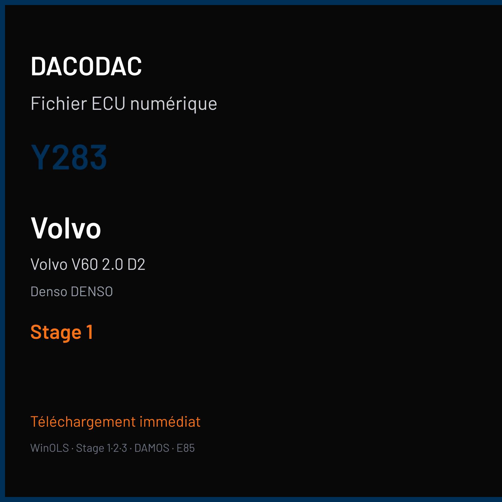 Volvo V60 2.0 D2 (2015) — Denso DENSO — Y283 — Stage 1