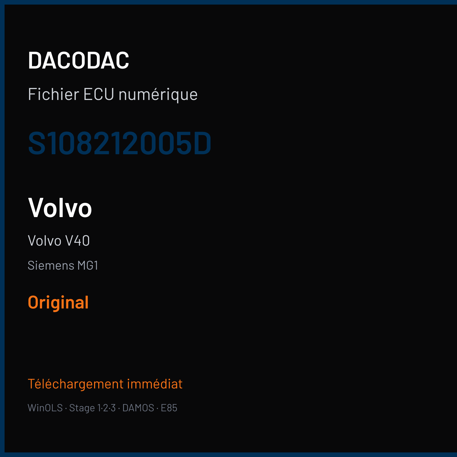 Volvo V40 — Siemens MG1 — S108212005D — Original