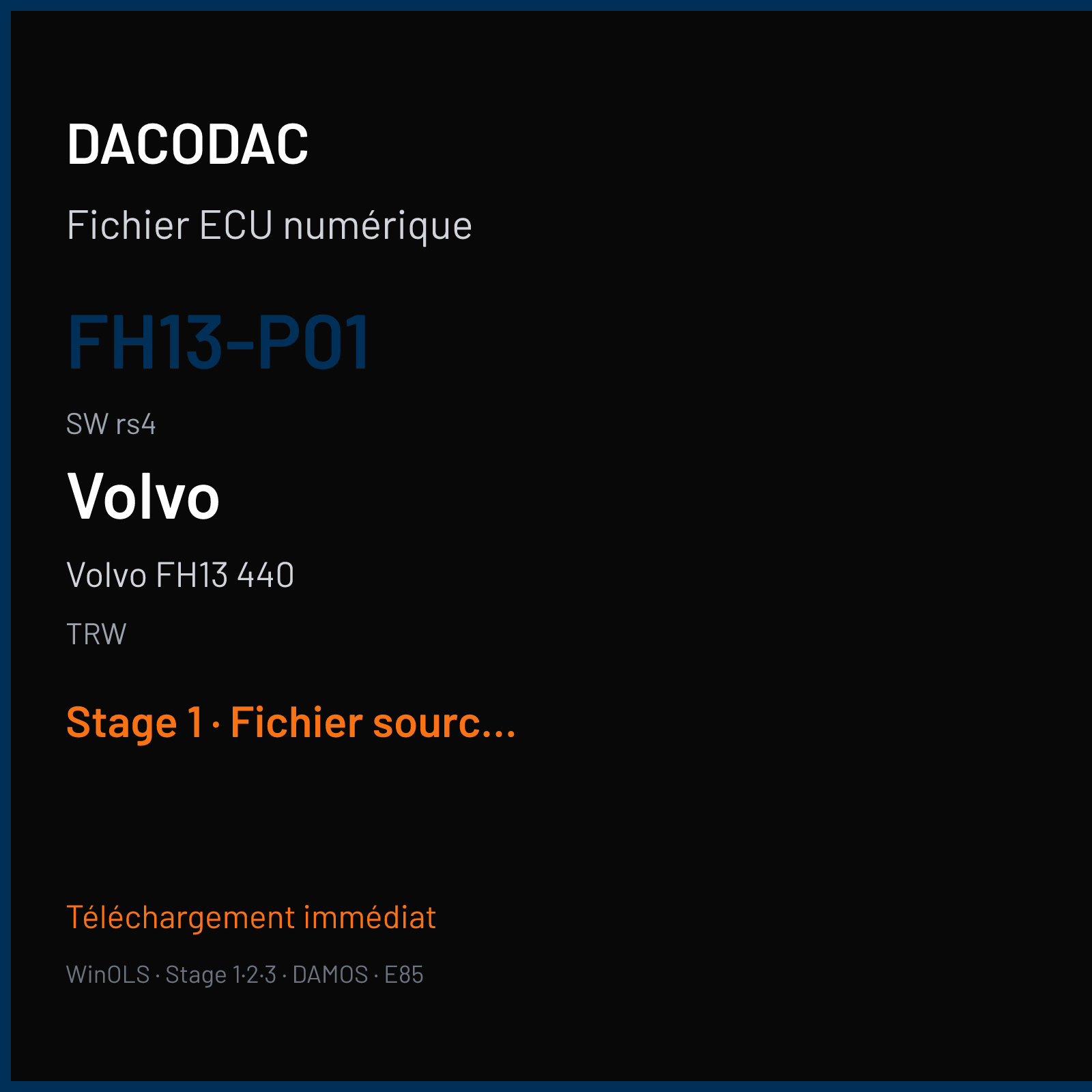 Volvo FH13 440 440 ch (2002) — TRW — FH13-P01 · rs4 — Stage 1
