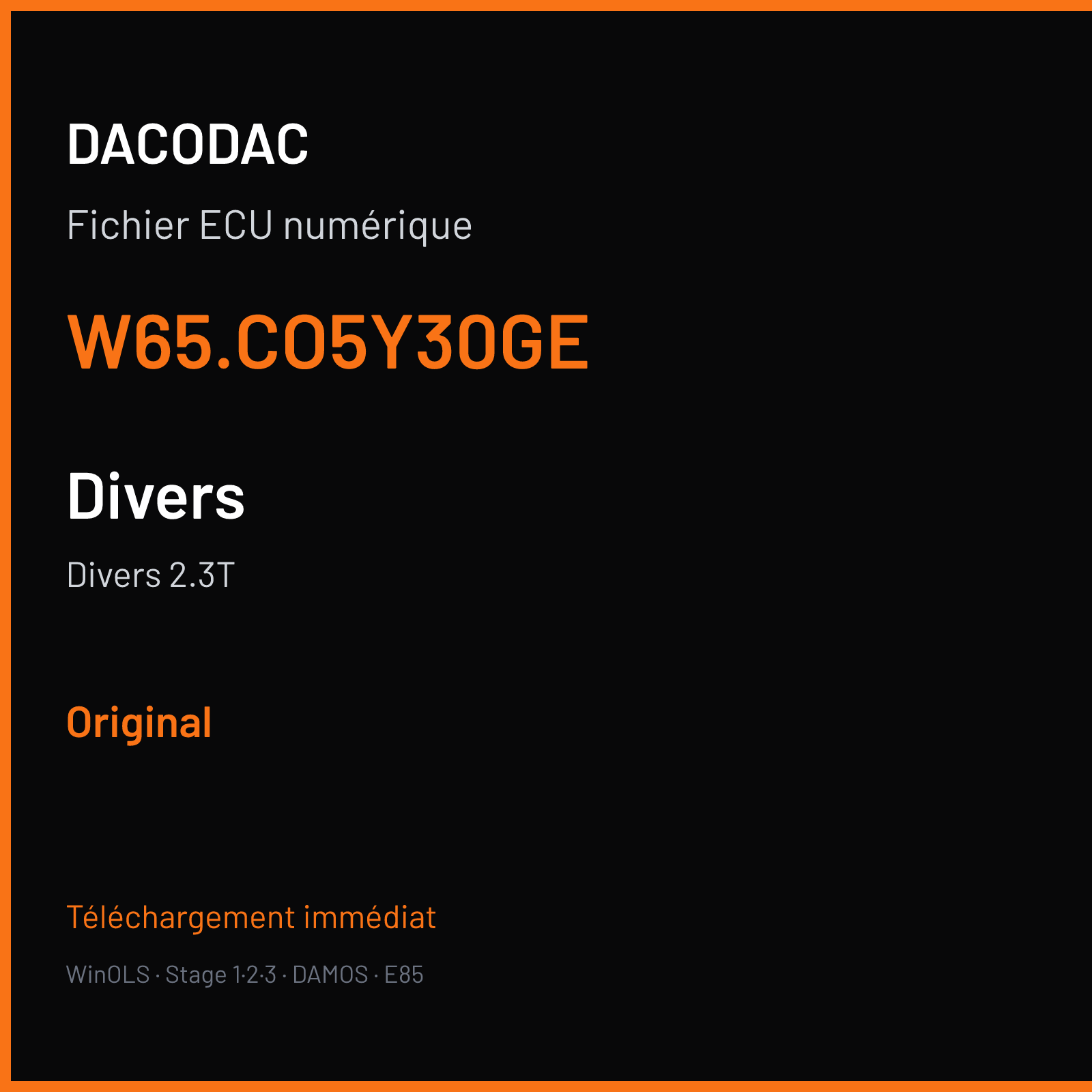Divers 2.3T — W65.CO5Y30GE — Original